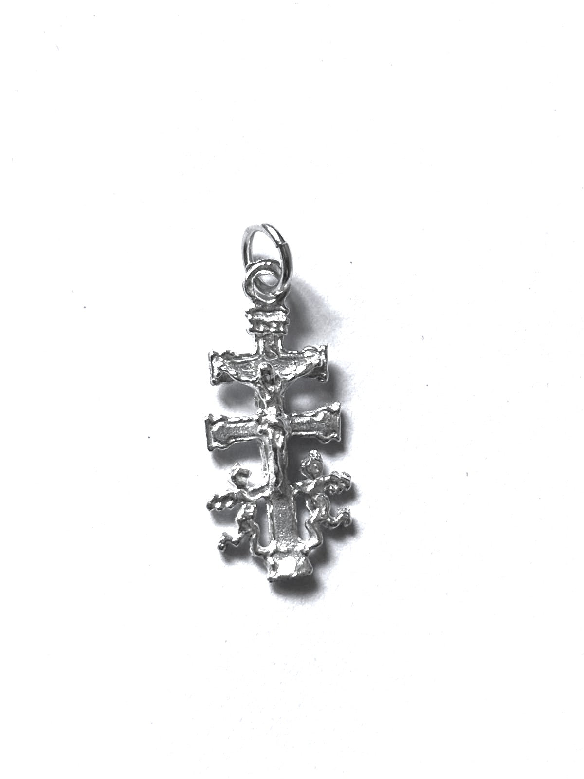 Colgante Cruz de Caravaca 25mm plata - amuleto de protección