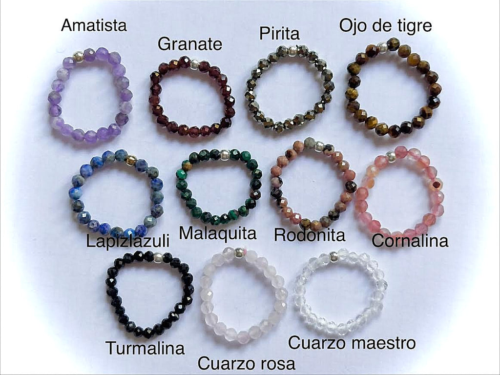 anillos de piedras naturales y plata 925
