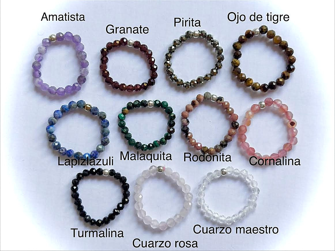 anillos de piedras naturales y plata 925