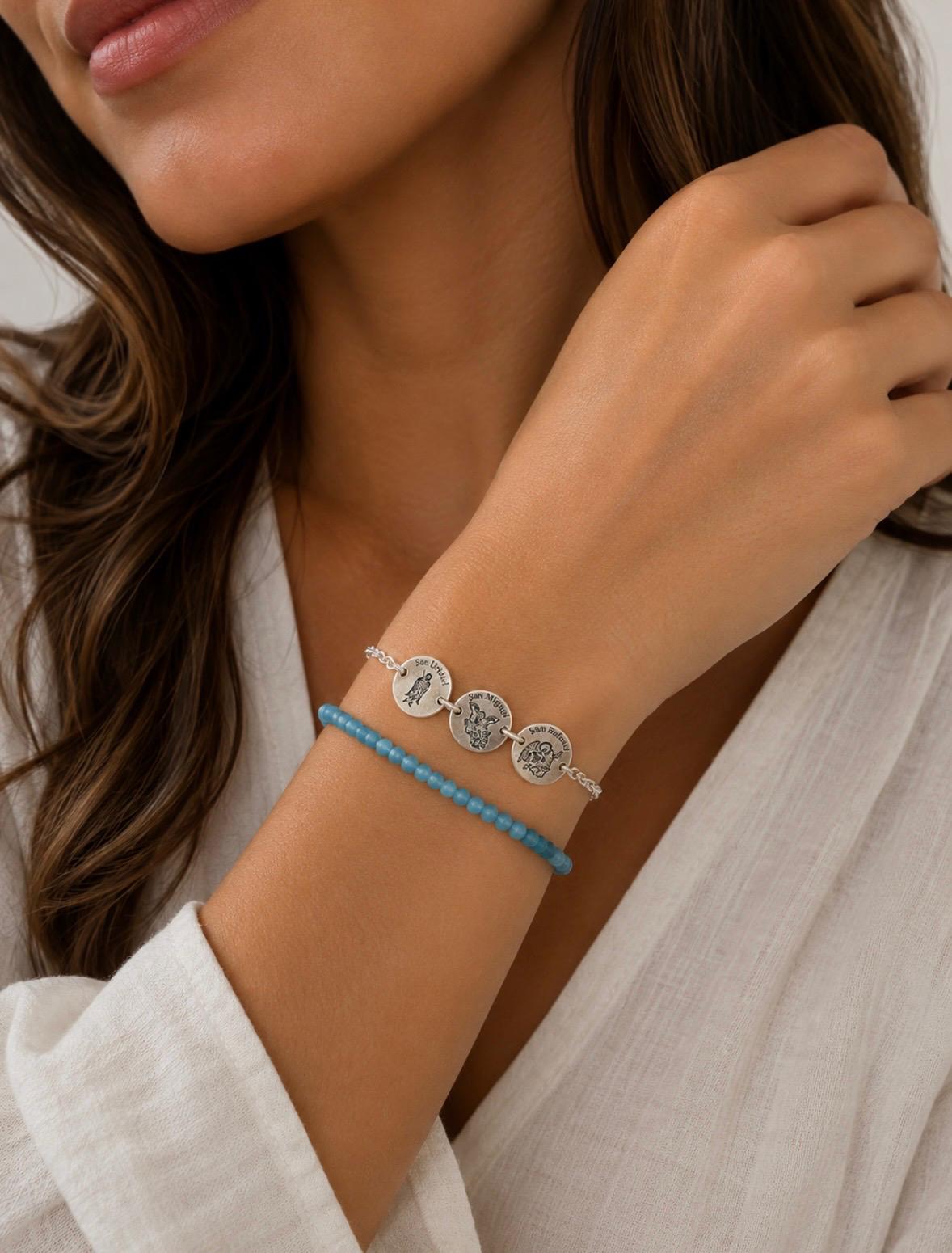 Pack Pulseras Tres Arcángeles y Cianita · Protección y Conexión