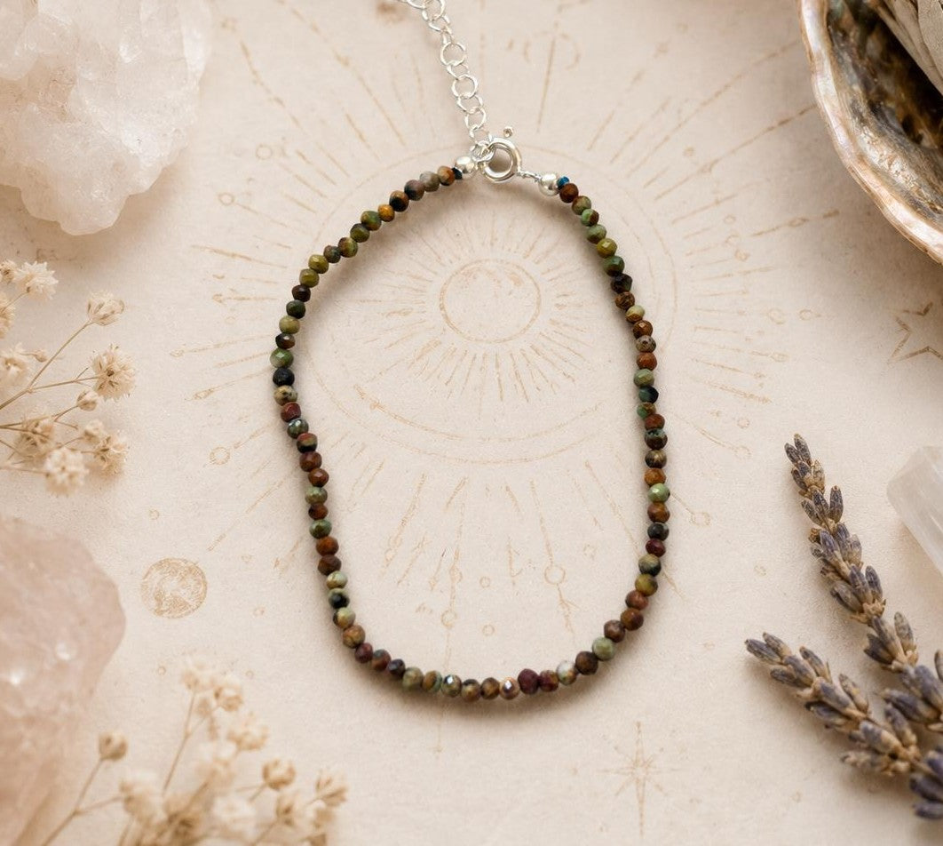 pulsera facetada turquesa africana