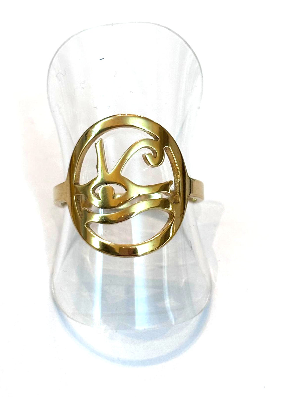 anillo ajustable ojo de Horus ( acero inoxidable dorado)