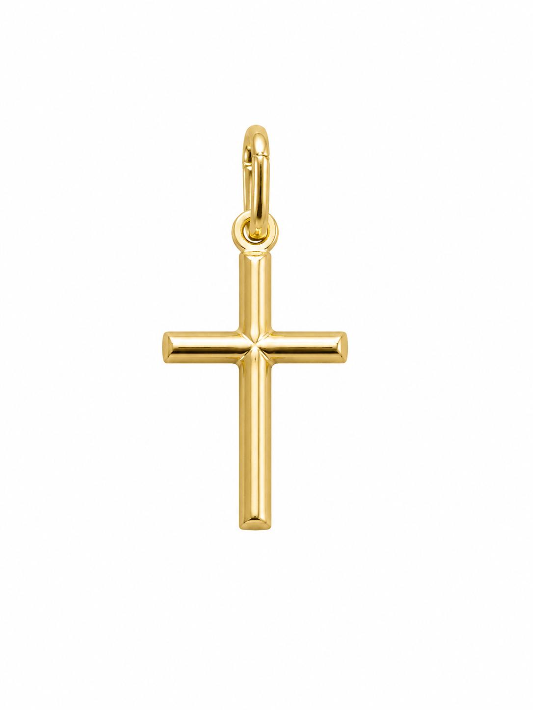 Colgante Cruz Plata 925 Chapada en Oro 18K