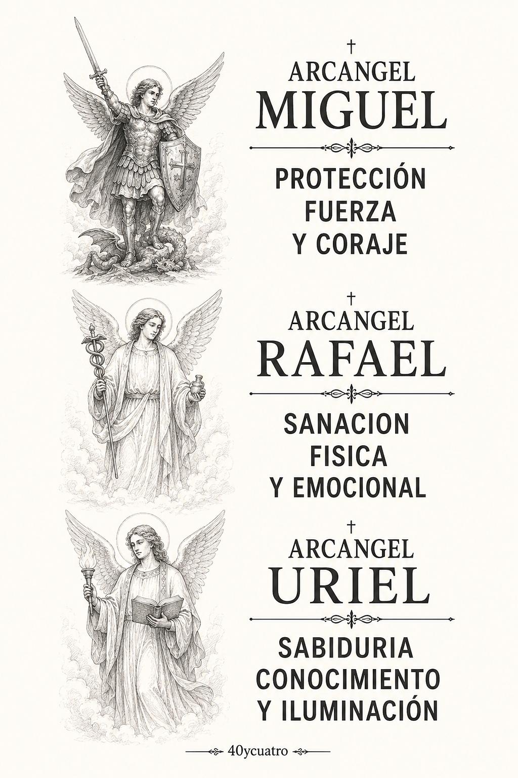 Pulsera tres arcángeles Rafael Miguel y Uriel plata 925 · 40ycuatro