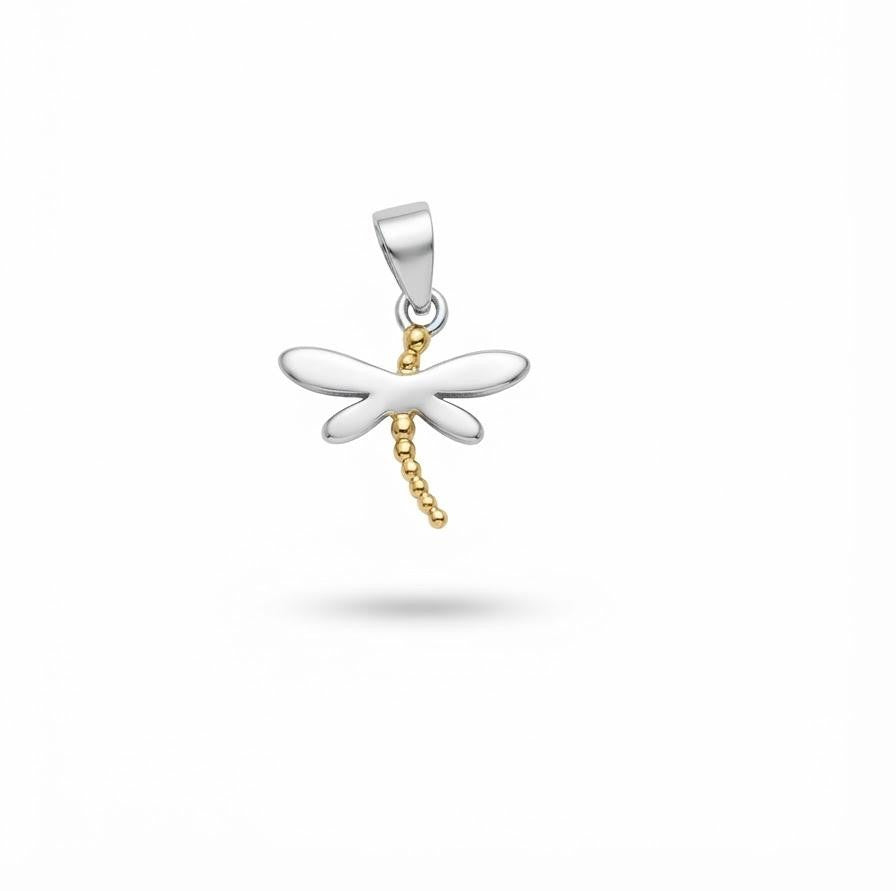 Colgante Libélula · Plata 925 Chapado Oro 18k