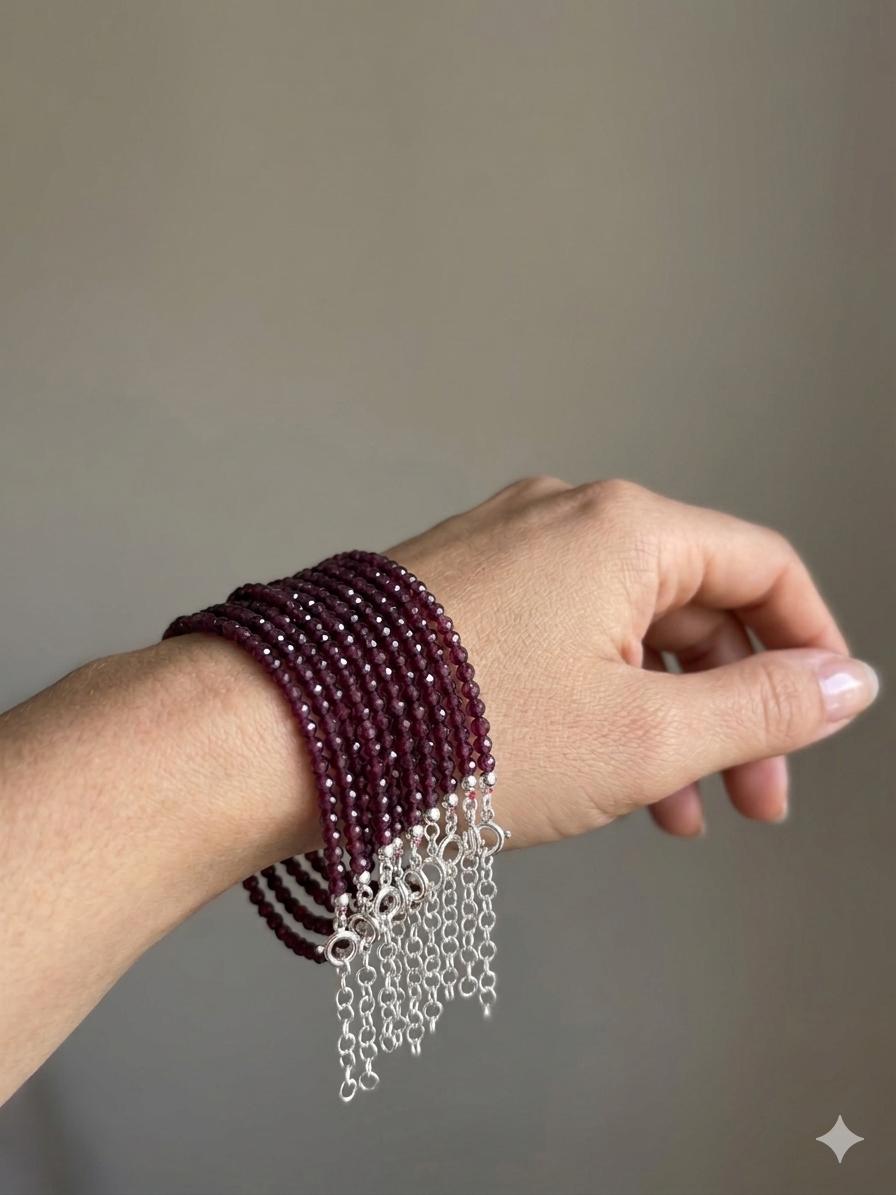 pulsera fucsia rubí natural