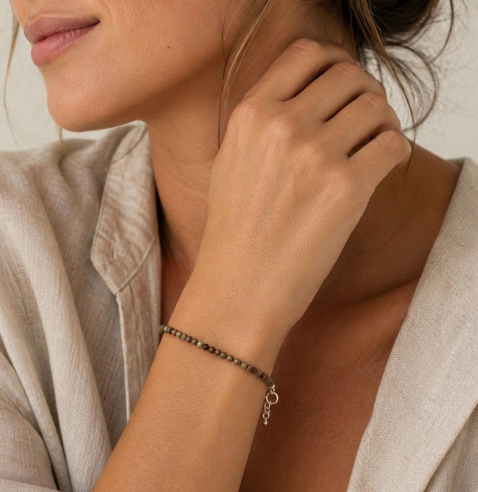 pulsera facetada turquesa africana