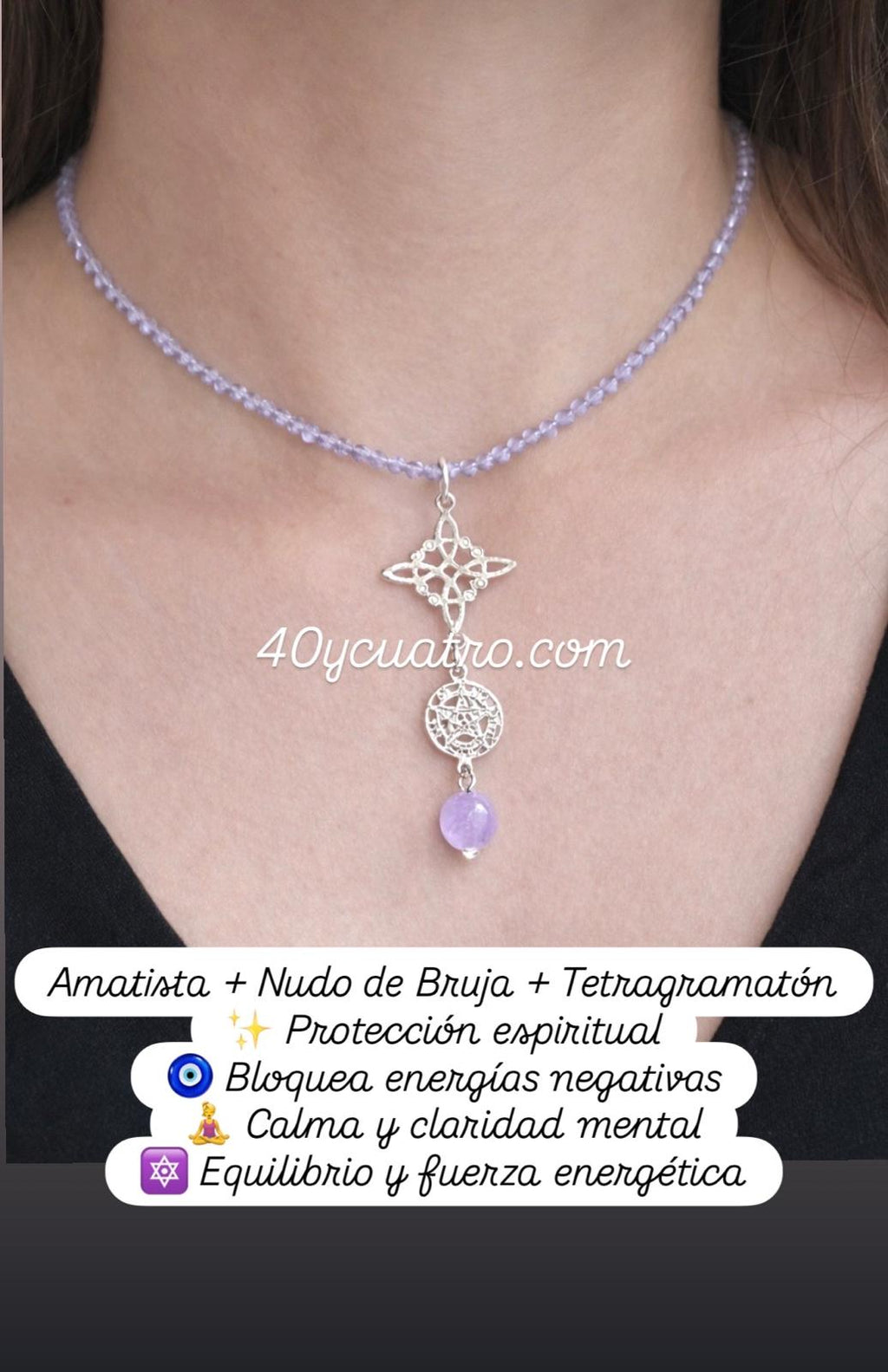 Gargantilla amatista doble protección