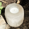 cargador energético en forma de vela de selenita 8cm aprox