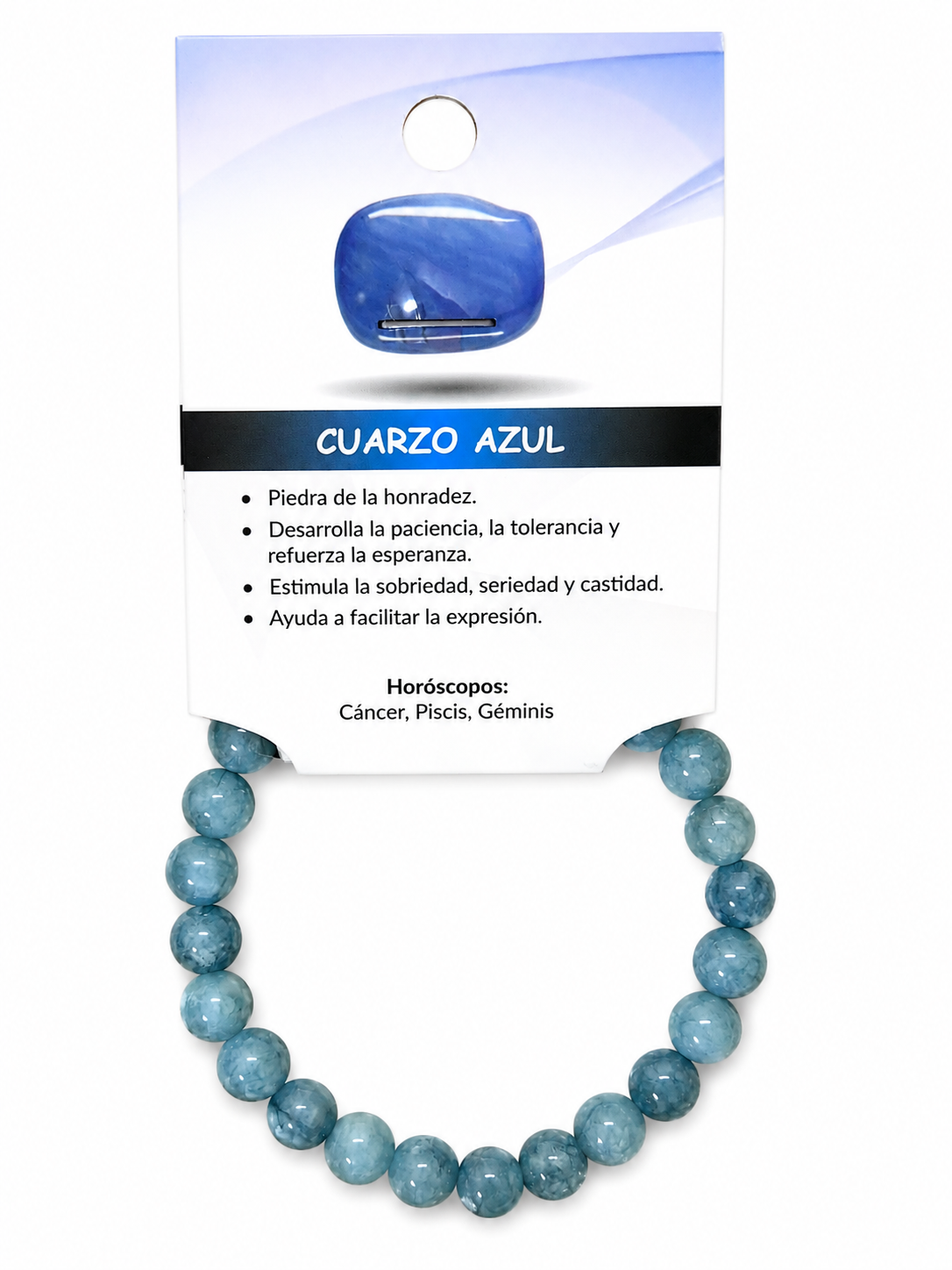 Pulsera Cuarzo Azul Natural Hombre | Piedra 8mm