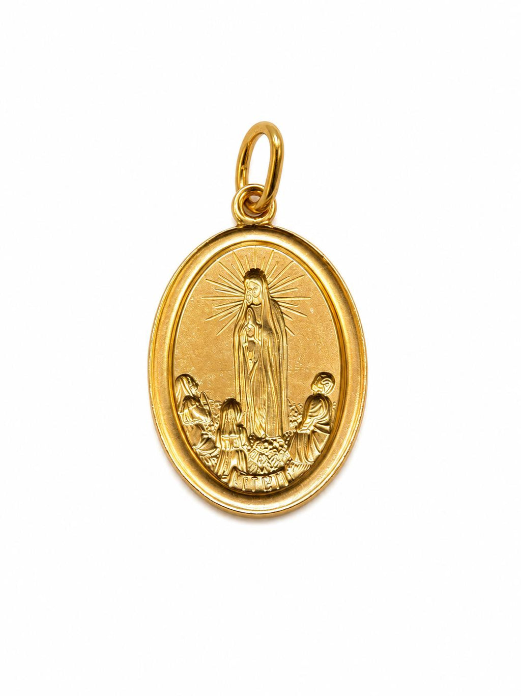 Colgante Virgen de Fátima Plata 925 y Chapado Oro 18k