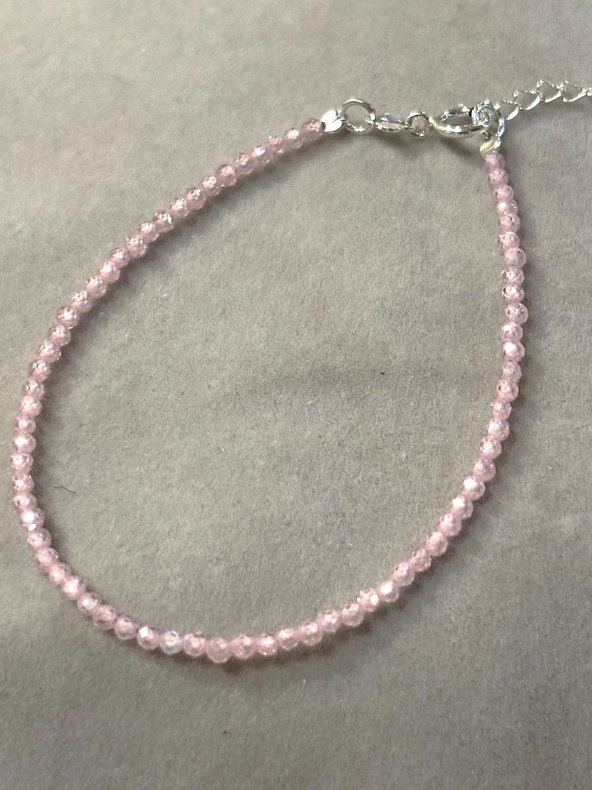 pulsera facetada cuarzo rosa