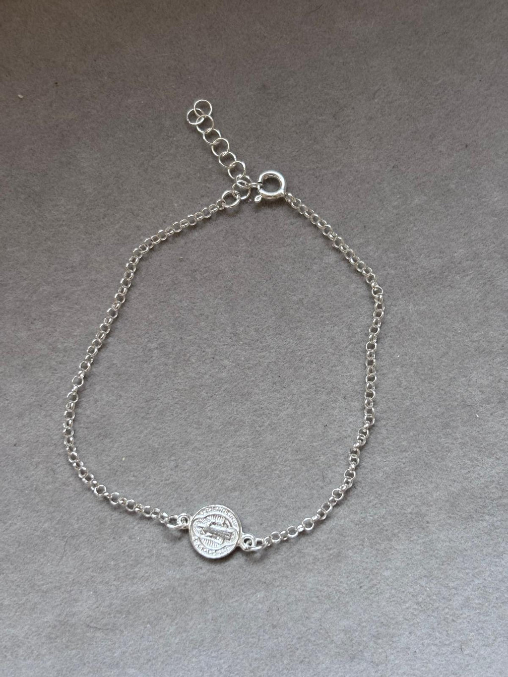 Pulsera Medalla San Benito · Plata 925