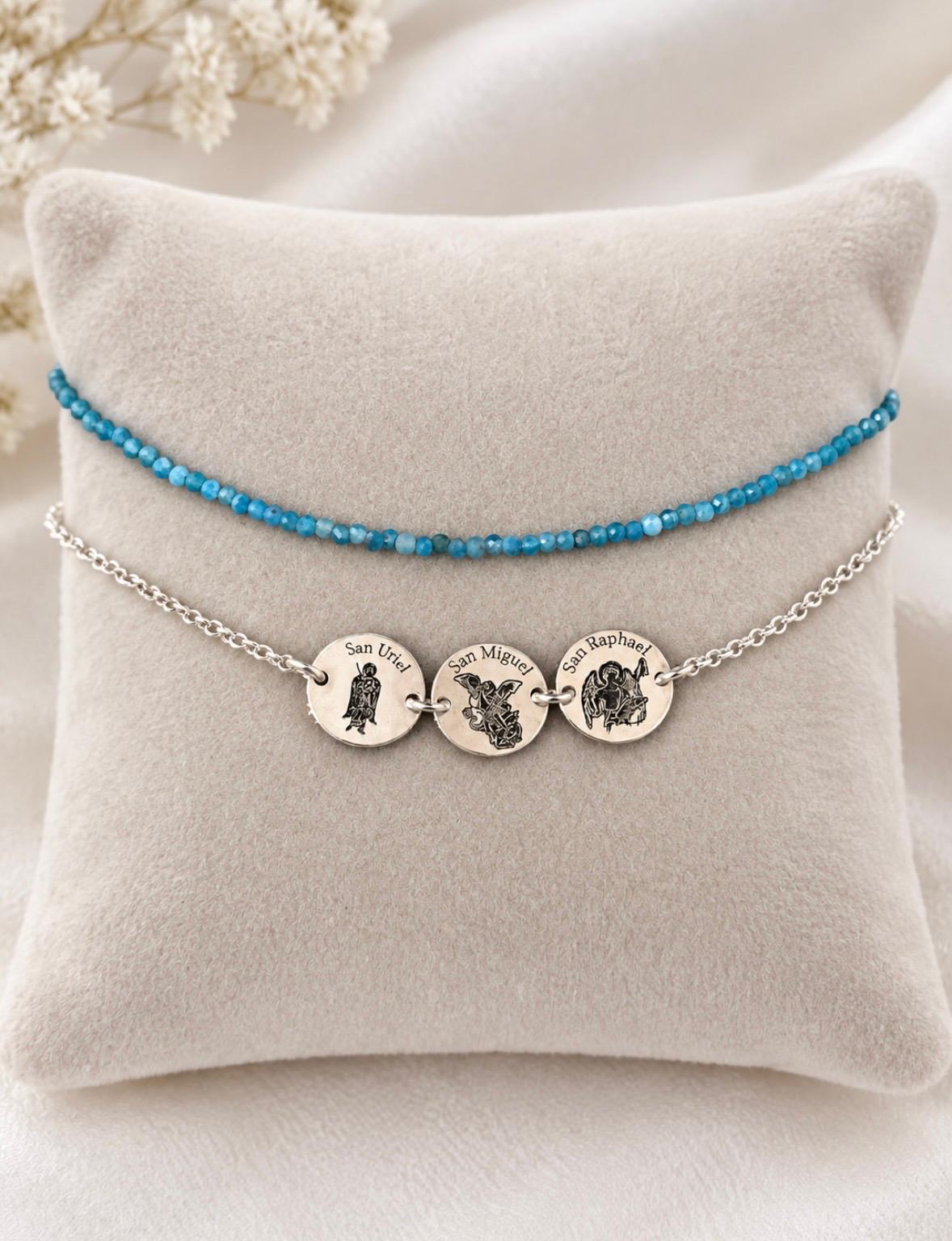 Pack Pulseras Tres Arcángeles y Cianita · Protección y Conexión