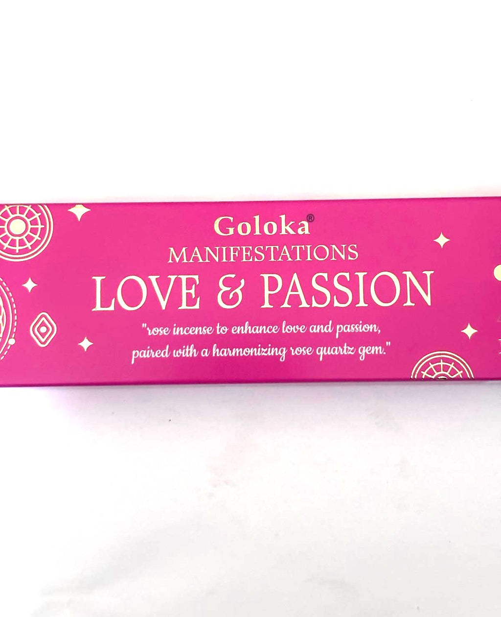 incienso- AMOR Y PASIÓN- CON PIEDRA DE CUARZO ROSA-goloka