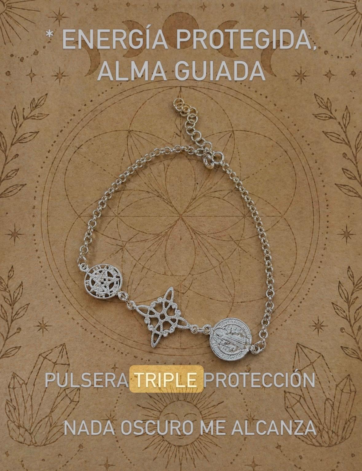 pulsera amuleto triple protección