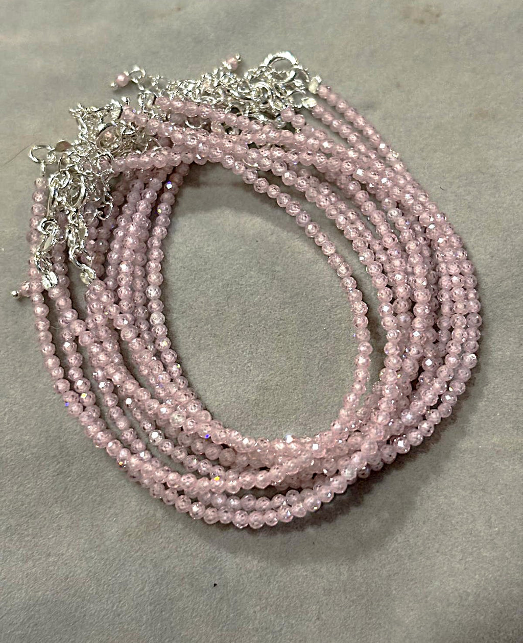 pulsera facetada cuarzo rosa