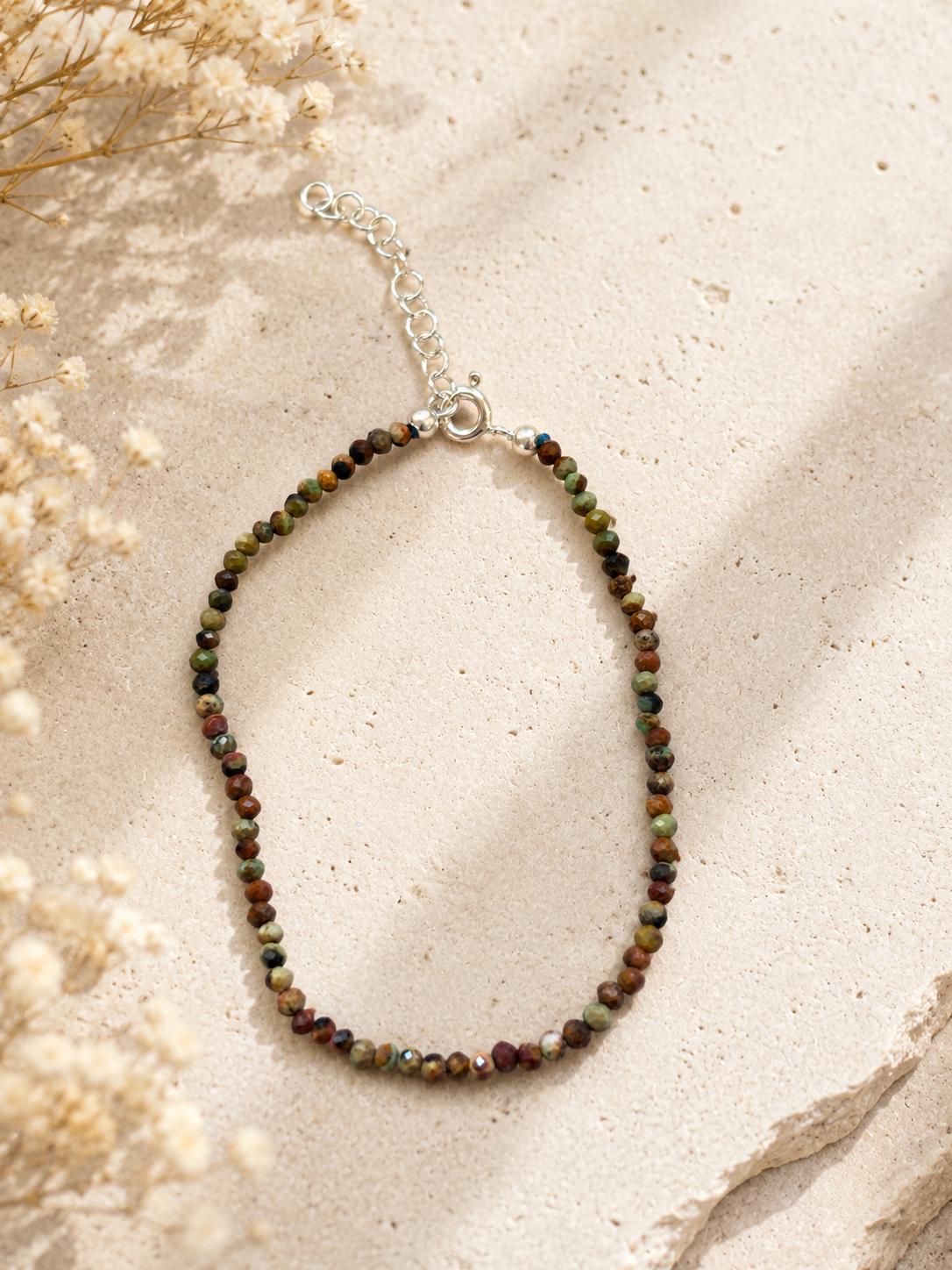 pulsera facetada turquesa africana