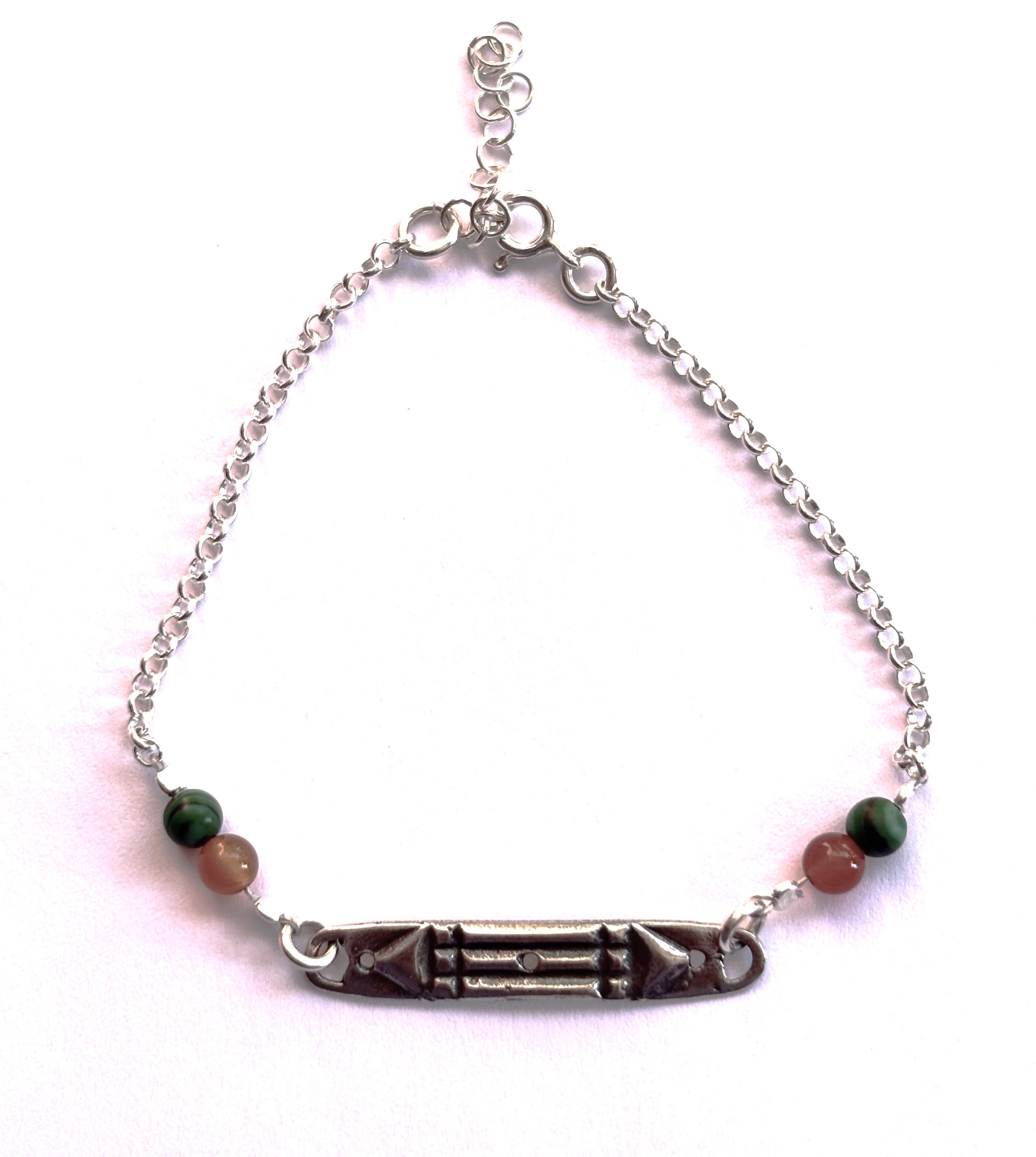 Pulsera Atlante, cornalina y Malaquita