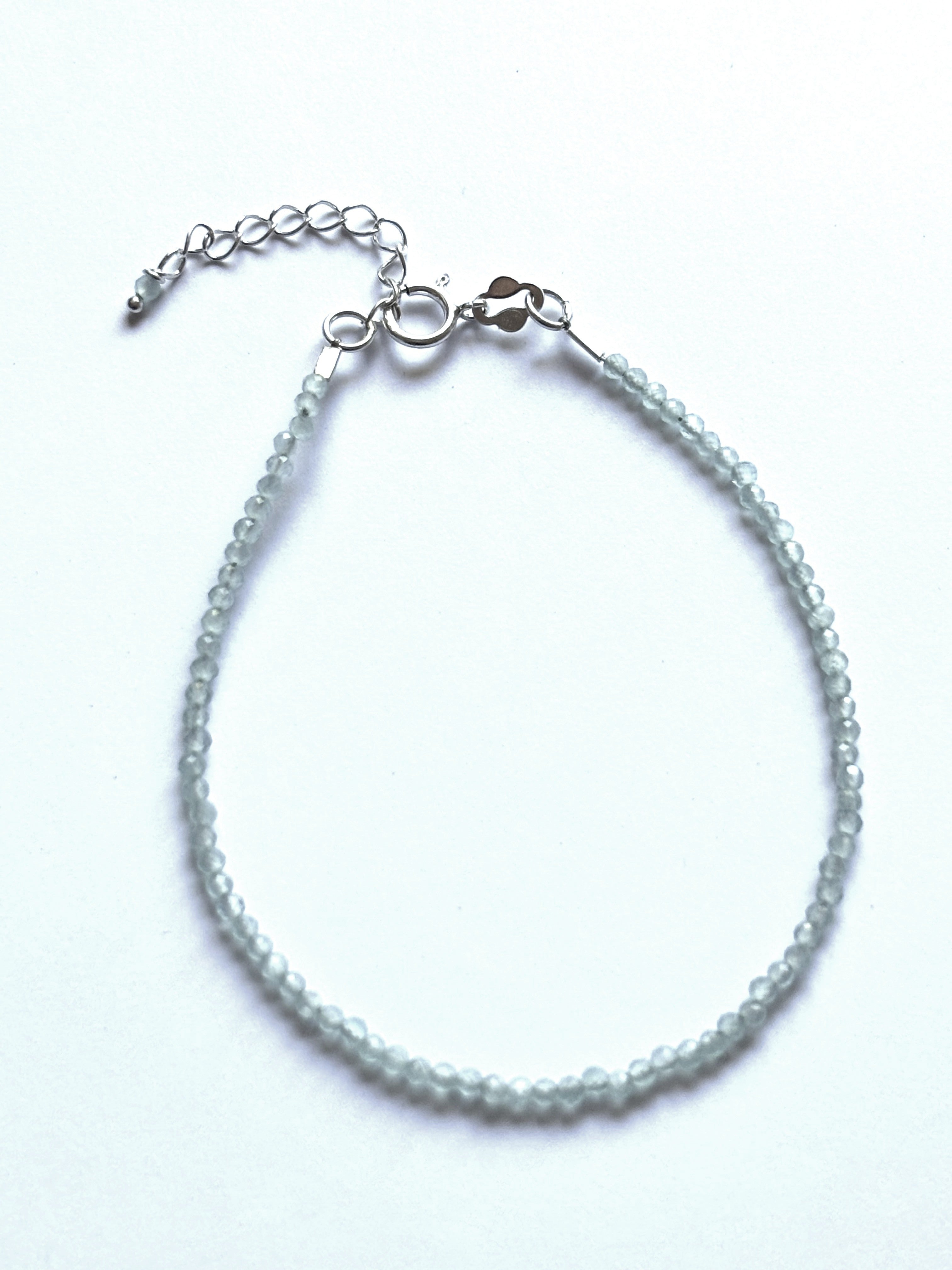 pulsera facetada aguamarina