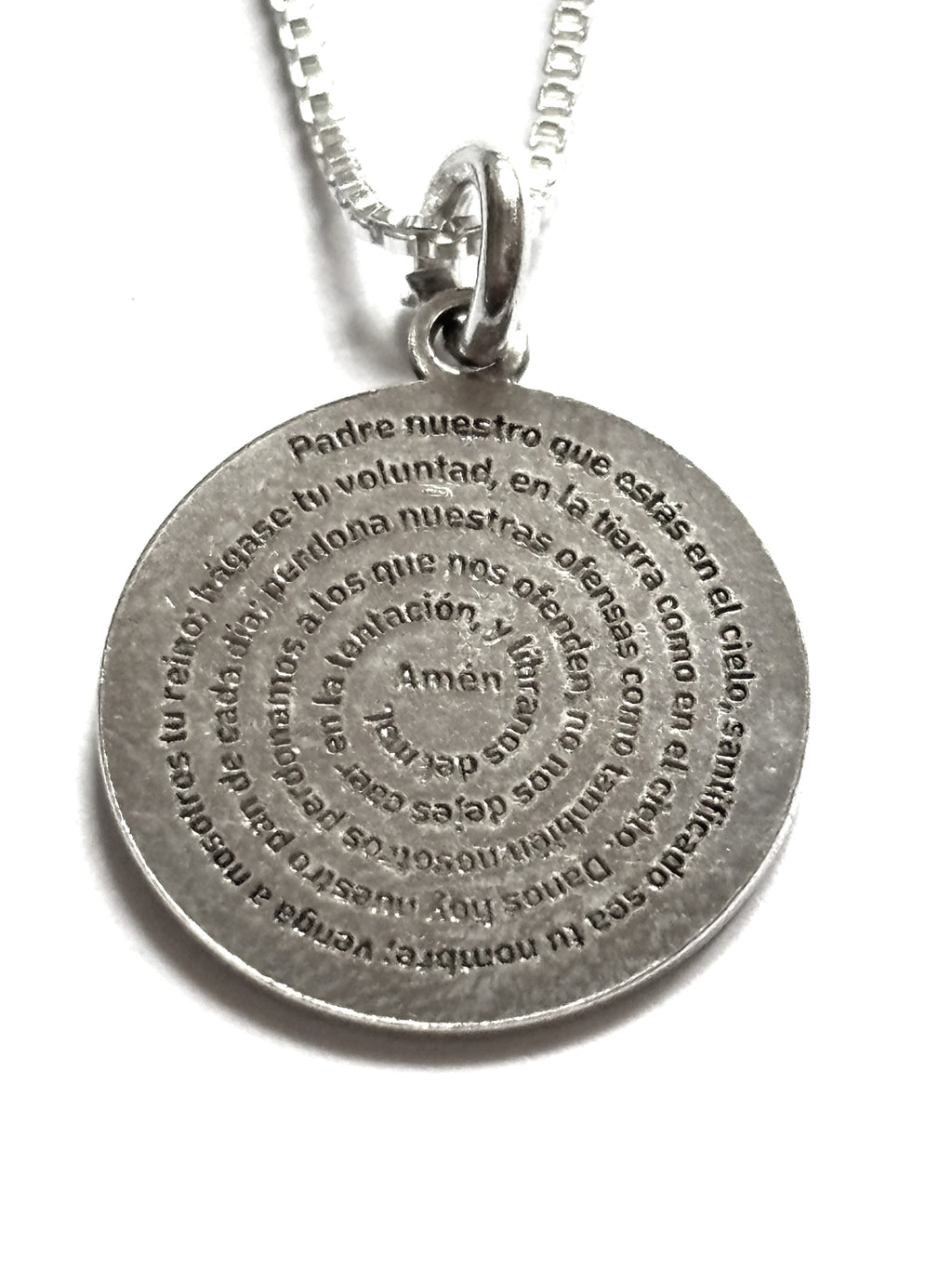 collar medalla Jesús con padre nuestro
