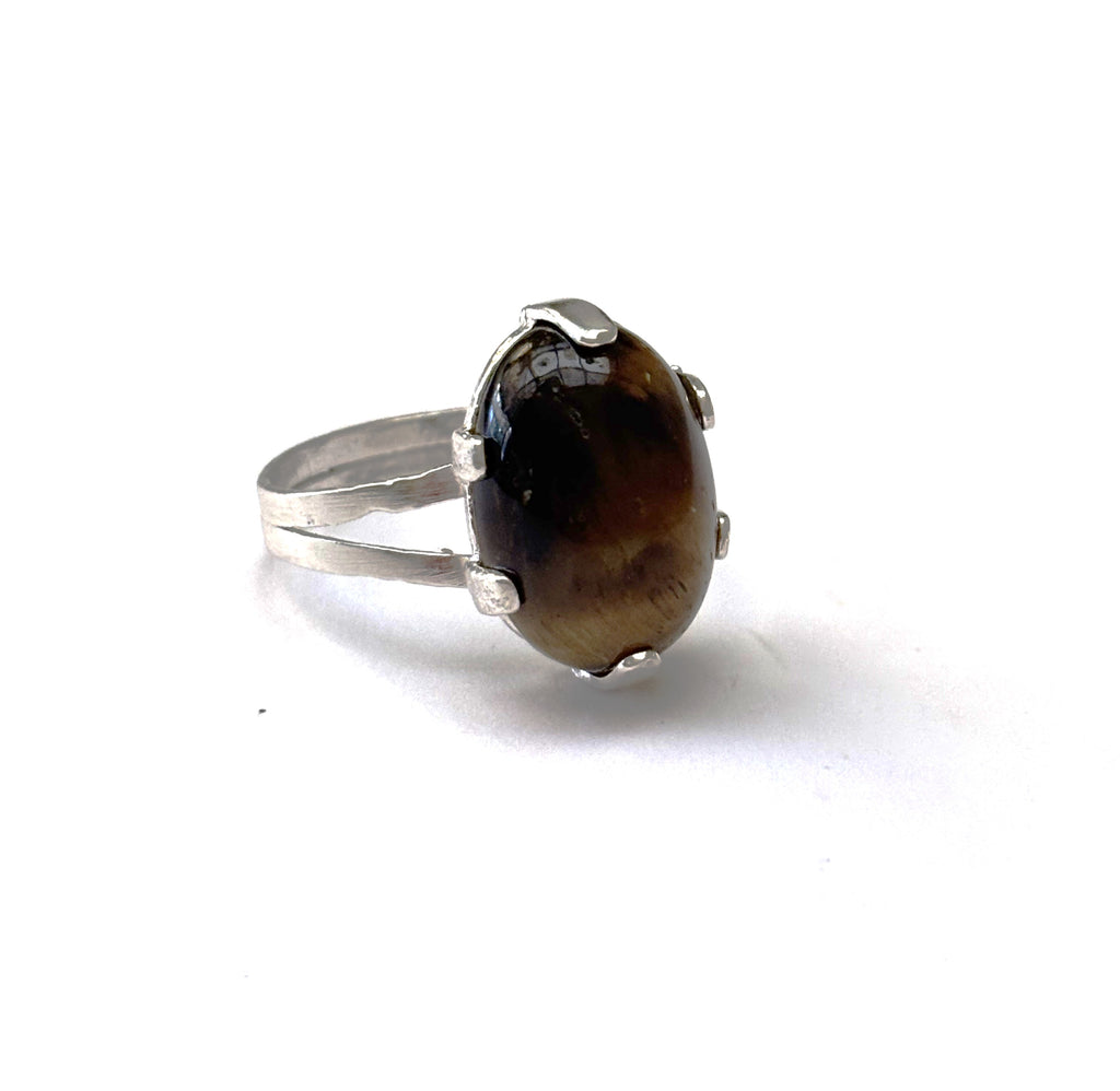 Anillo ajustable ojo de tigre