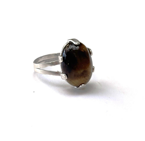 Anillo ajustable ojo de tigre
