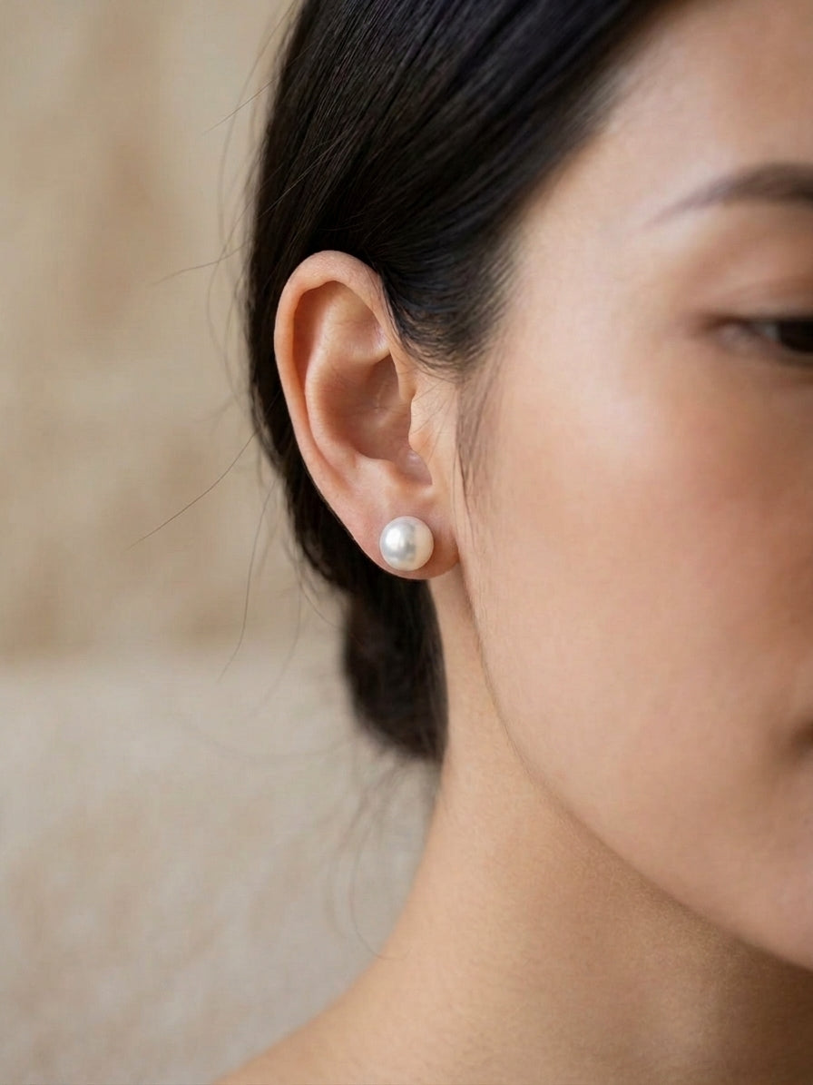 Pendientes Perla Cultivada 9mm · Plata 925