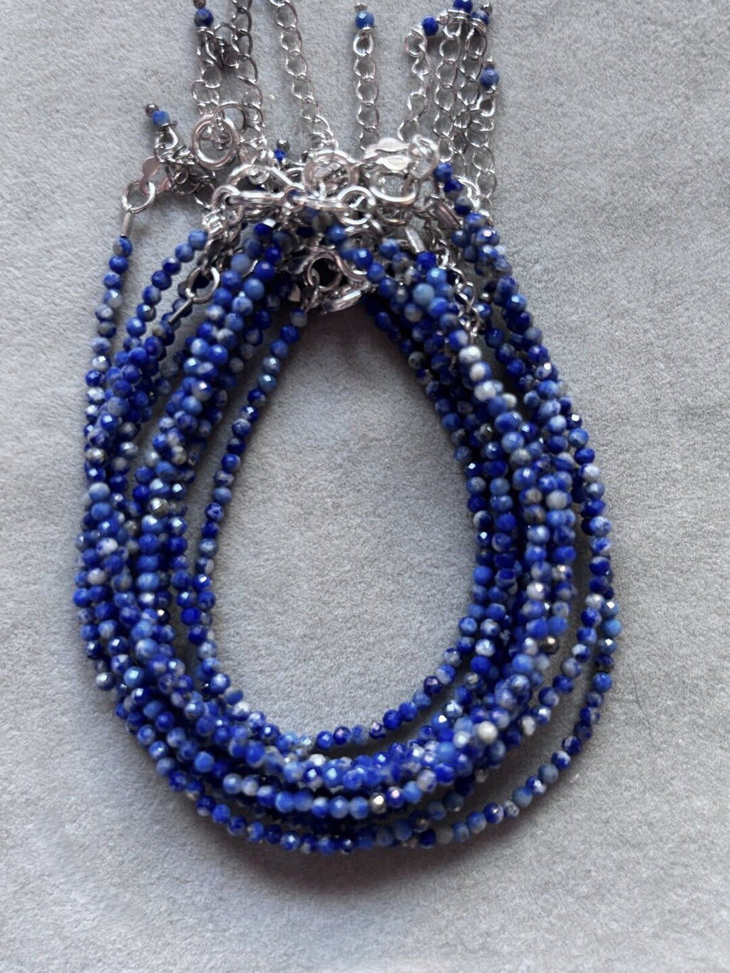 pulsera facetada lapizlázuli