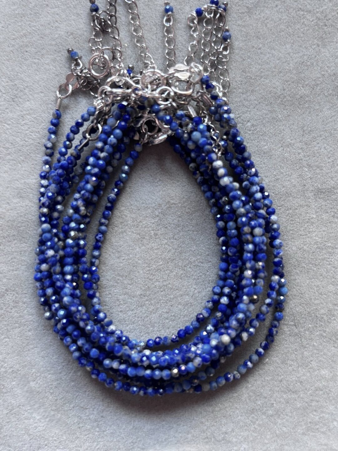 pulsera facetada lapizlázuli