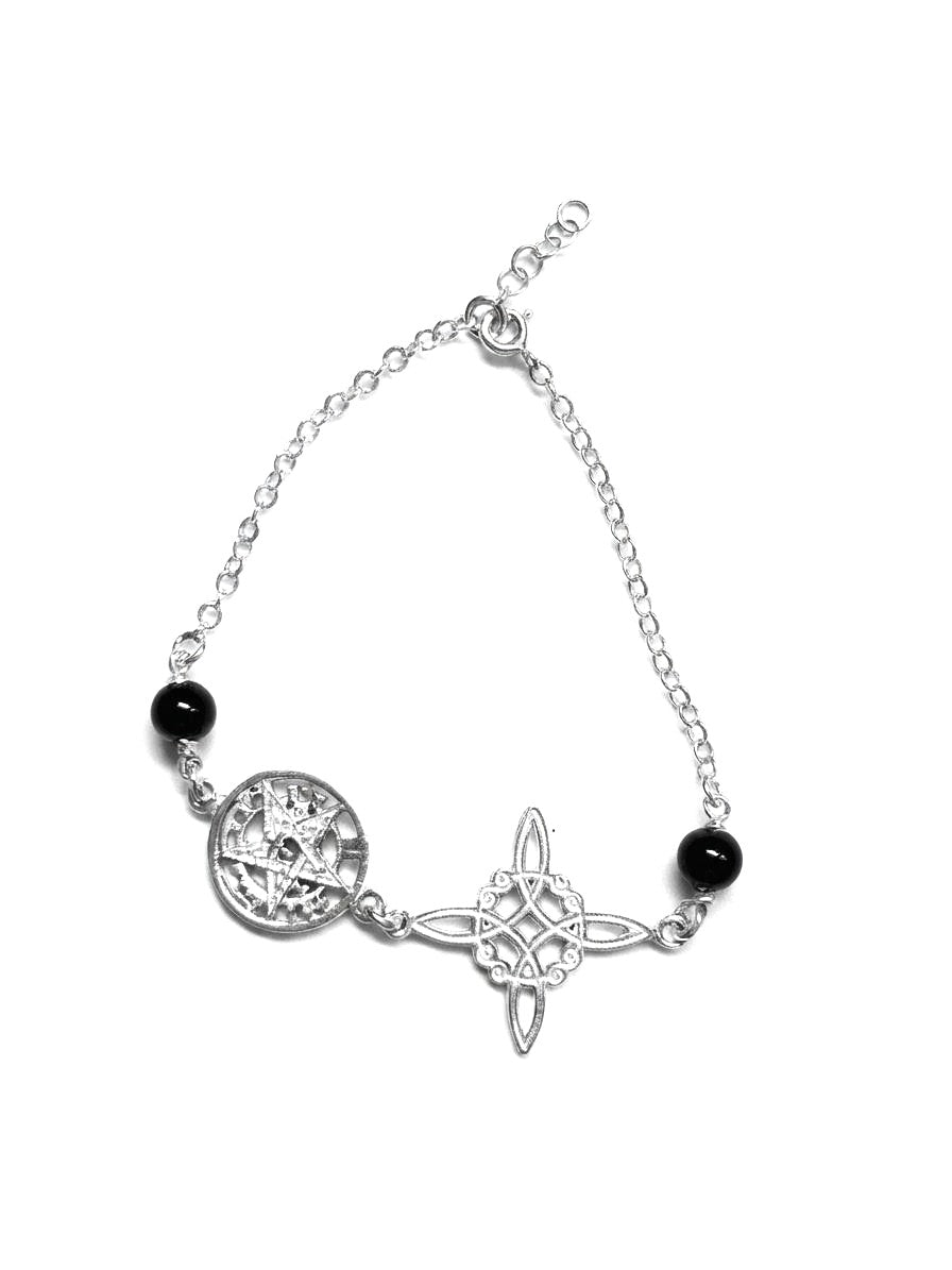 Pulsera de plata 925 y turmalina negra fuerza y Protección