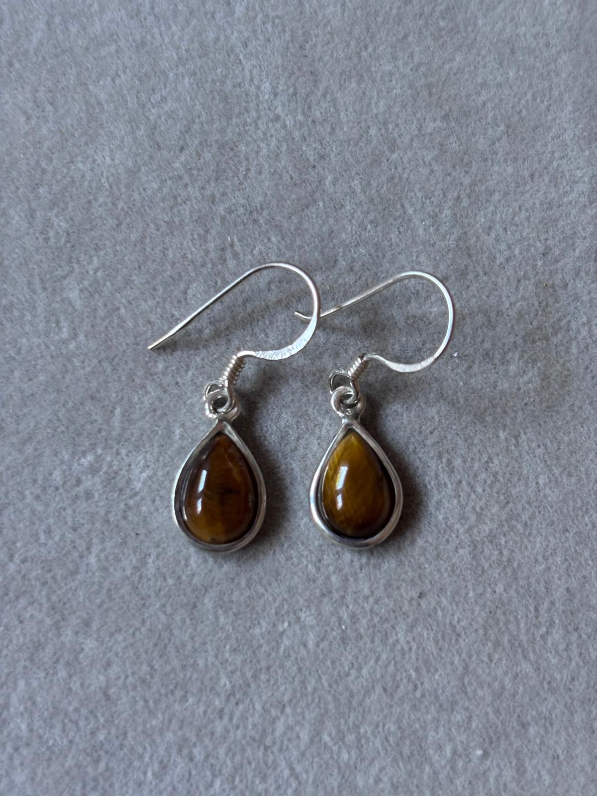 Pendientes Ojo de Tigre · Plata de Ley 925