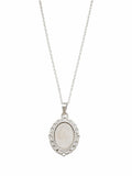 Collar espejo de volteo en plata 925 con cadena y circonita blanca - amuleto de protección esotérica