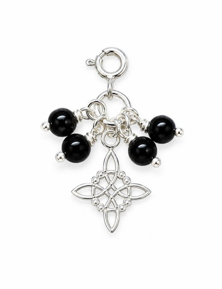 Colgante Nudo de Bruja y Turmalina Negra en Plata 925