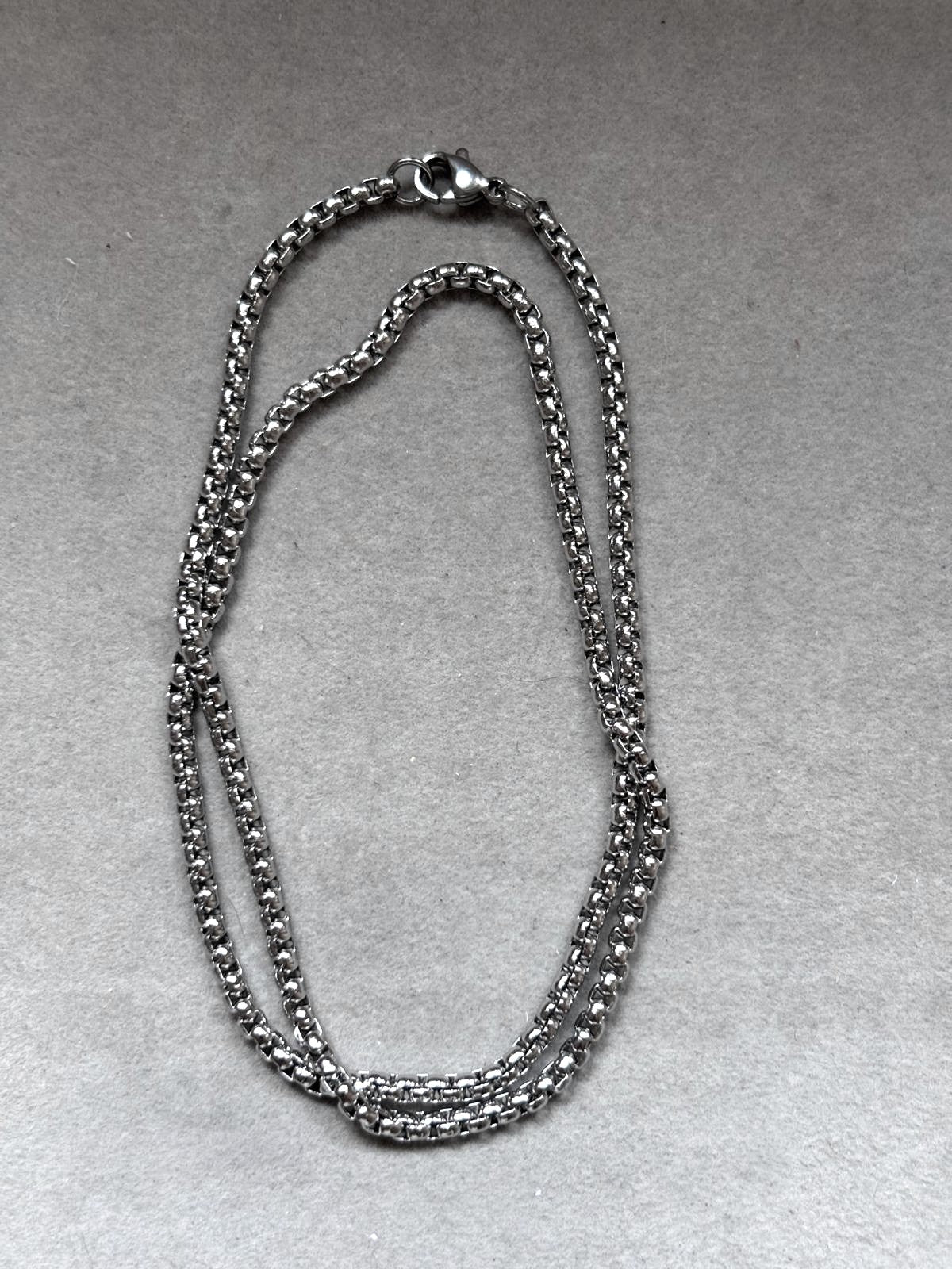 Cadena de acero inoxidable de 45 cm y 3 mm de grosor