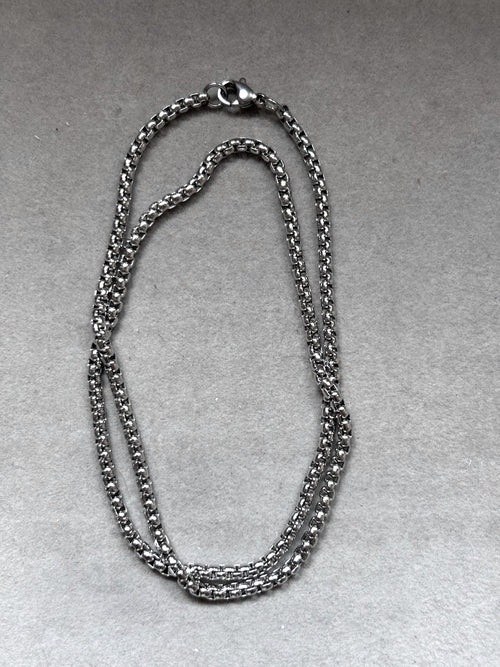 Cadena de acero inoxidable de 45 cm y 3 mm de grosor
