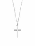 Collar cruz plata de ley 925 con cadena fondo blanco - Joyería espiritual 40ycuatro