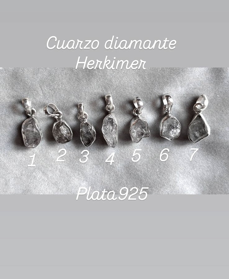 Colgantes cuarzo diamante herkimer