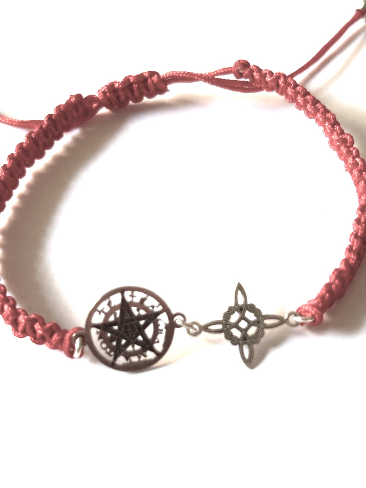 Pulsera amuleto doble protección Macramé y plata 925