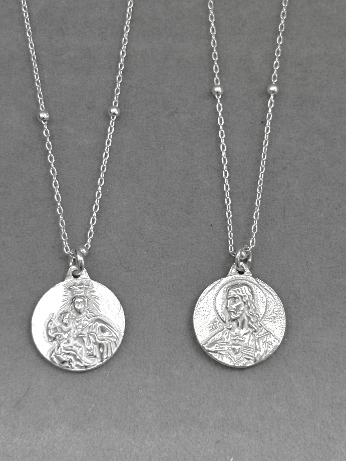 Collar virgen del Carmen doble cara