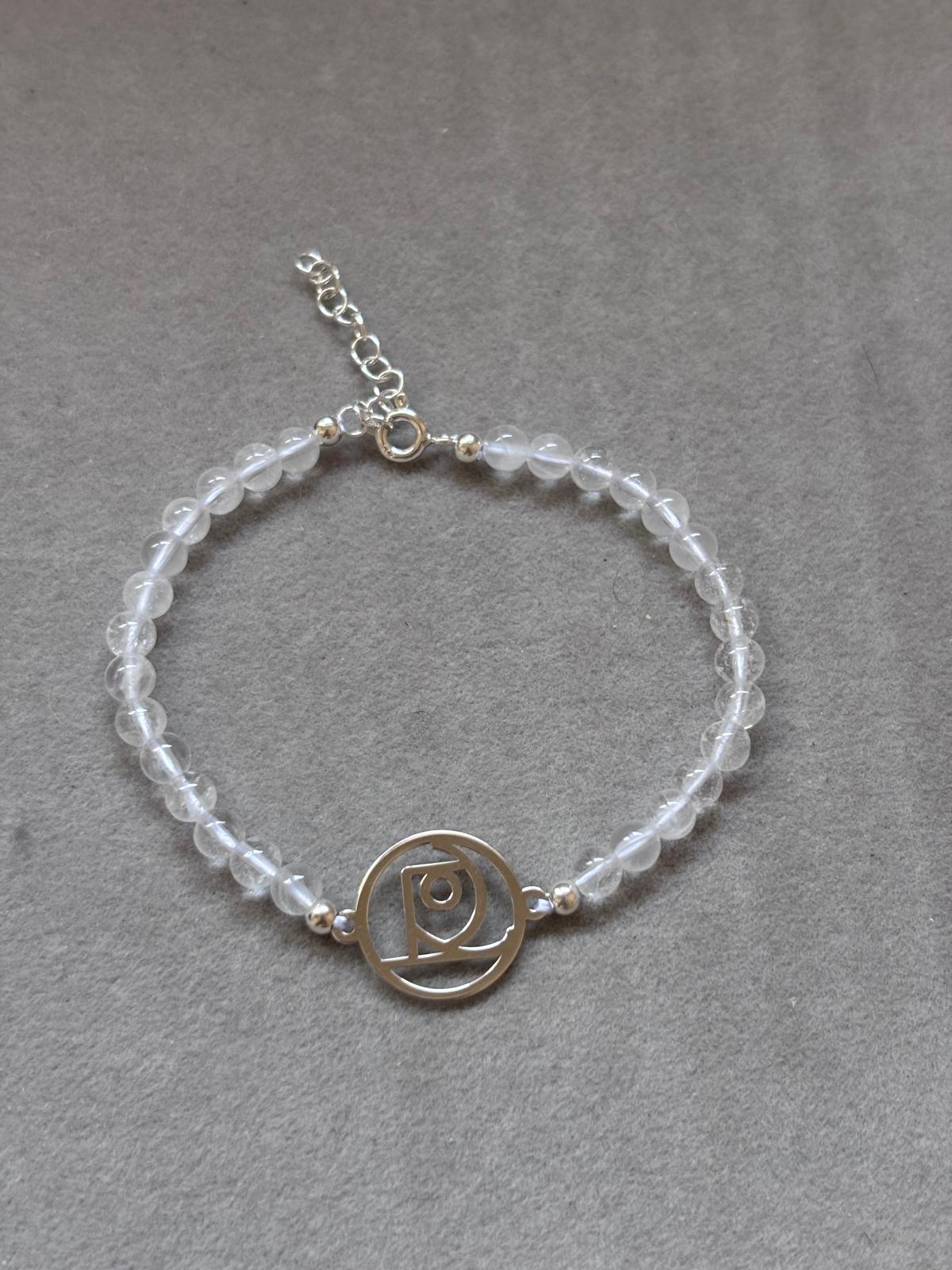 Pulsera de Cuarzo Maestro con Sigilo de Salud en Plata de Ley