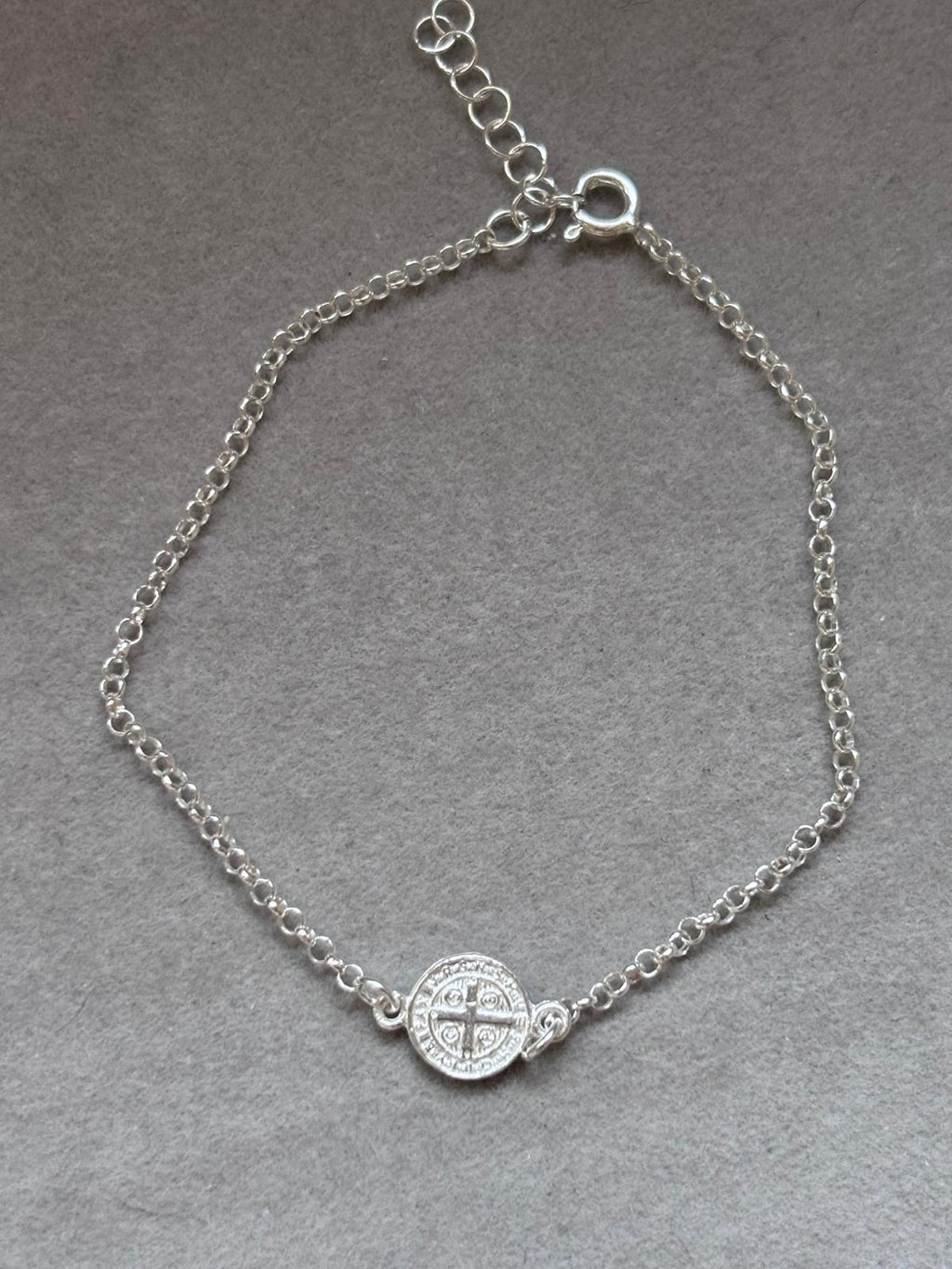 Pulsera Medalla San Benito · Plata 925