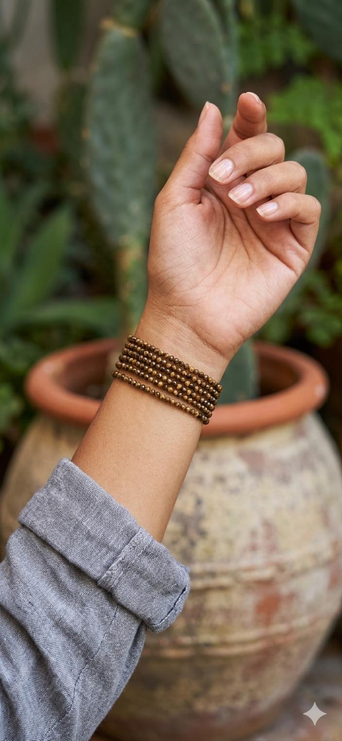 Pulsera facetada ojo de tigre