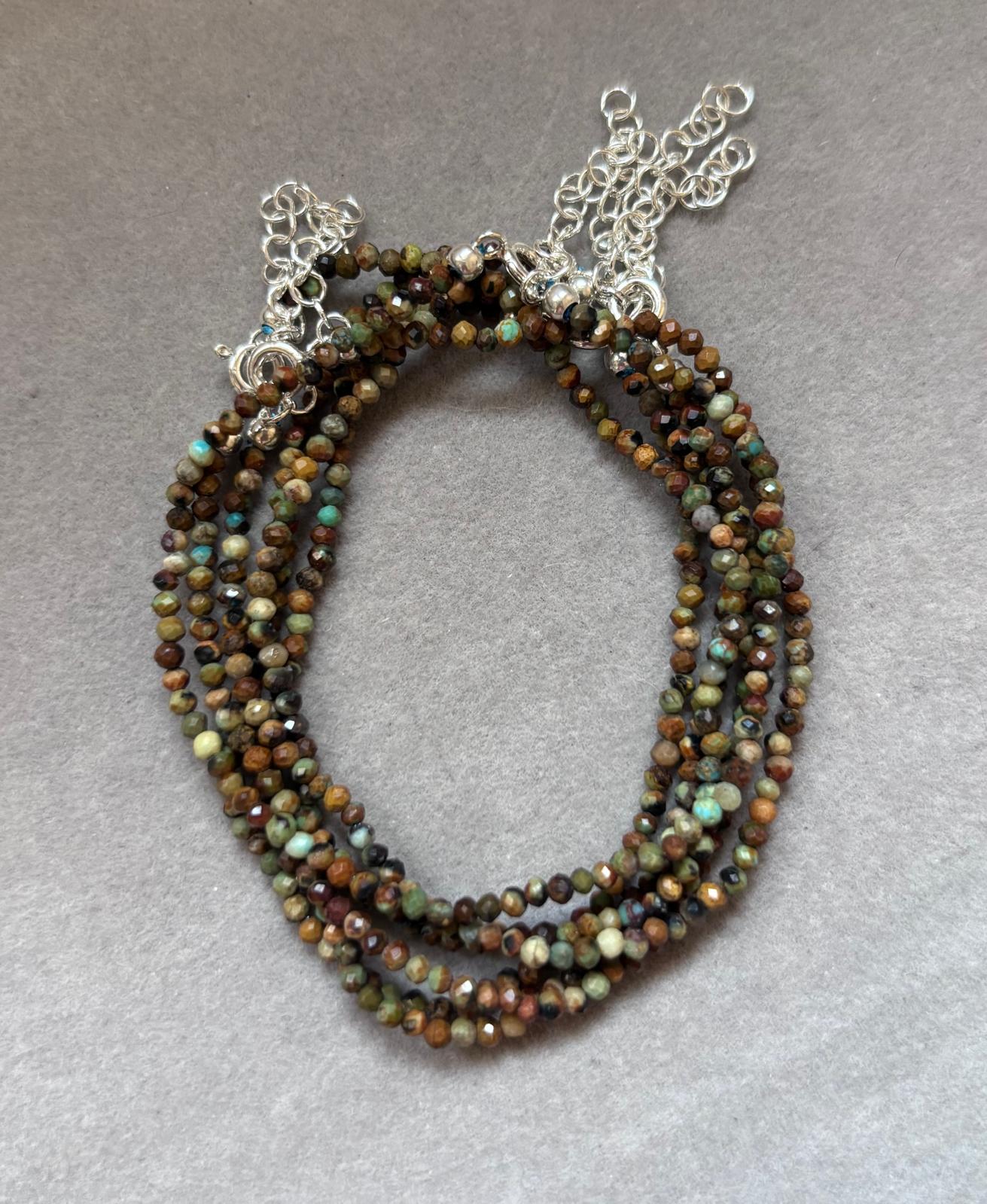 pulsera facetada turquesa africana