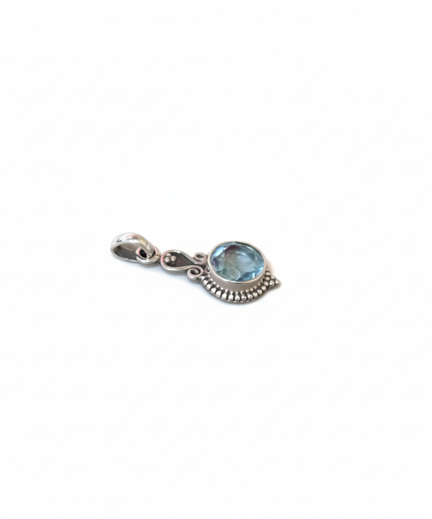 Colgante Topacio Azul · Plata 925