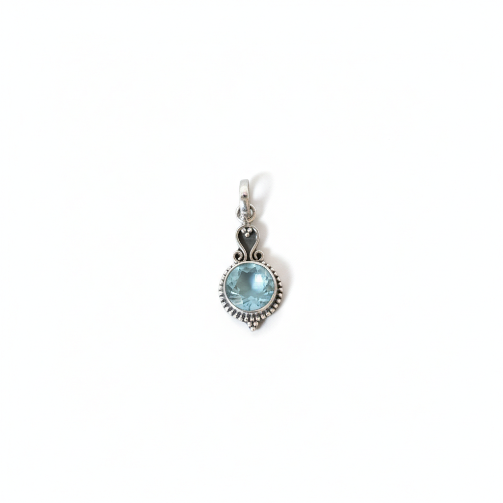 Colgante Topacio Azul · Plata 925