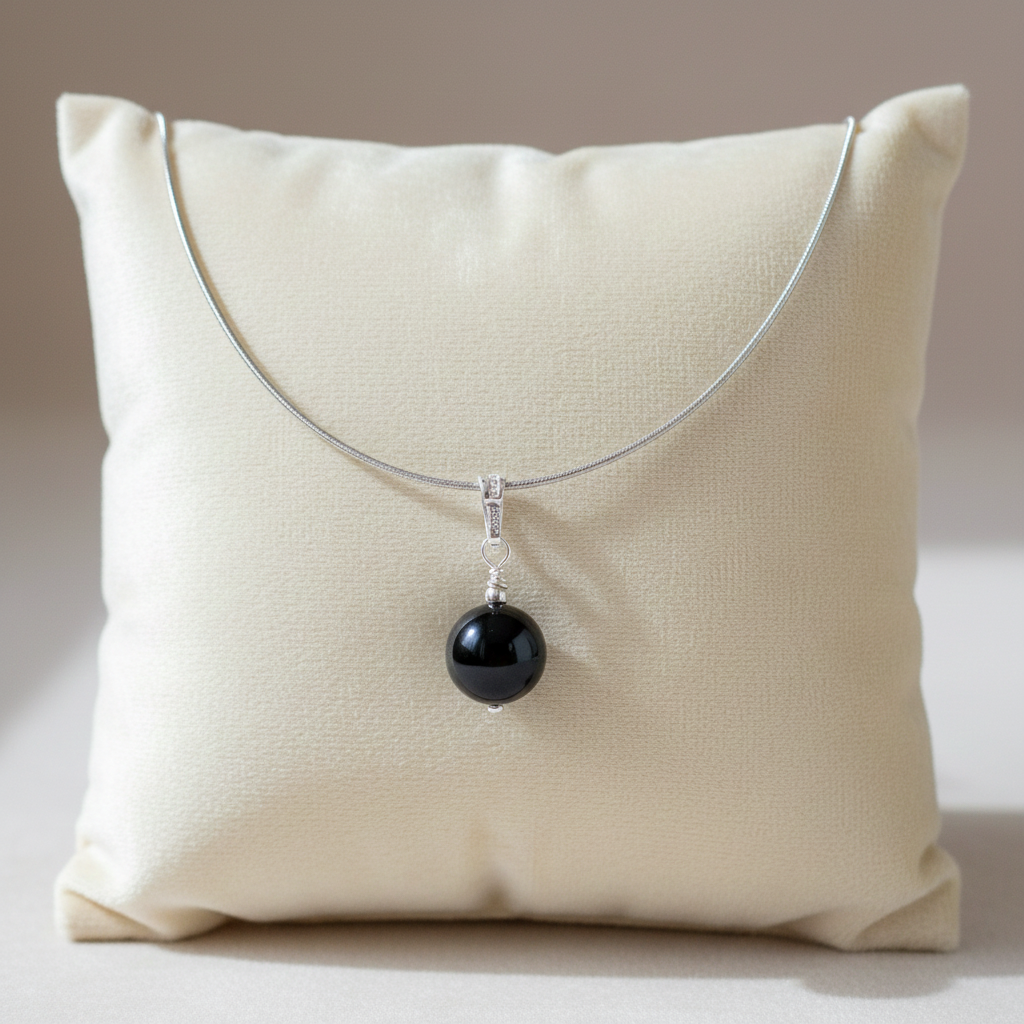 collar piedra bola turmalina