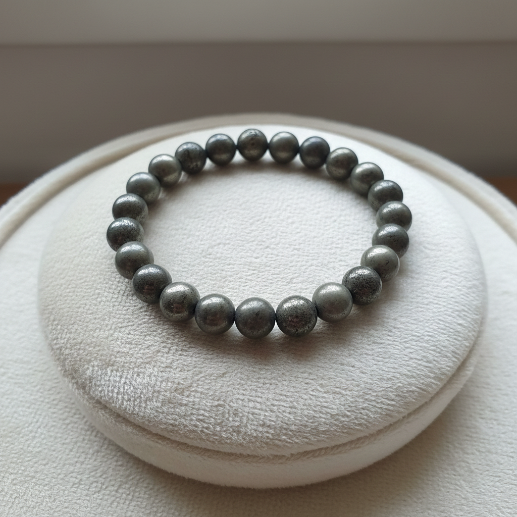 pulsera hombre pirita natural 10mm