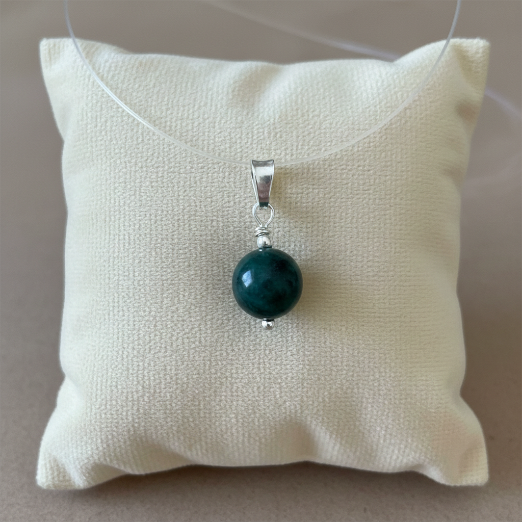 collar piedra bola malaquita