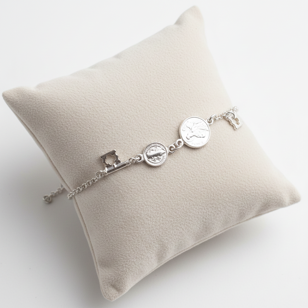 pulsera doble protección llave San Benito y San judas Tadeo